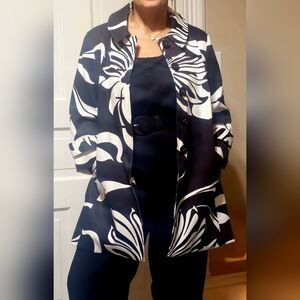 Stylish I-N-C Black and White Women's Coat